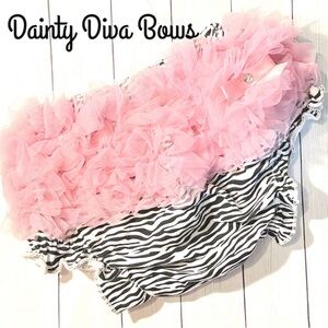 Pink and Zebra Ruffle Diaper Cover